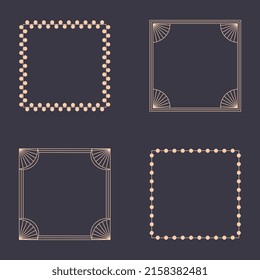Set of vectot geometric square frames. Elegant border collection