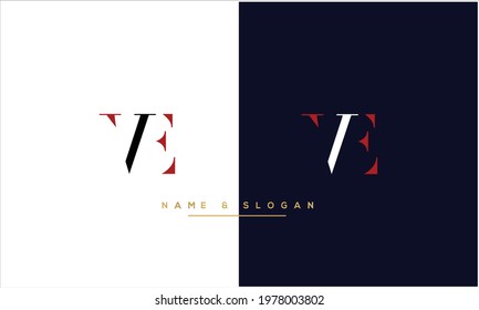 Set Of VE,EV Abstract Letters Logo Monogram