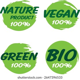 conjunto de Vegan ECO logotipo no fundo branco  