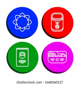 Set of vegan icons. Such as Cauliflower, Pineapple, Nuts, Salad , vegan icons