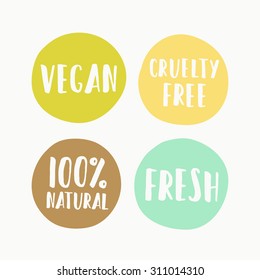 Set of vegan labels. 