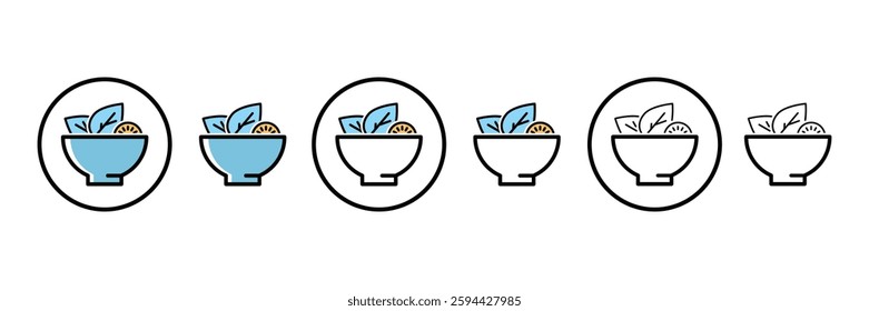 Set of Vegetable dish icon collection. leaf bowl, healthy food, Vegetable, food, organic, vegan symbol. Vector Illustration.