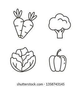 Set of vegetable icon with outline design. Vegetable vector illustration 