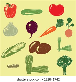 Set of vegetable icons