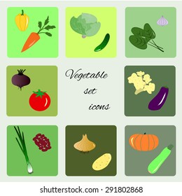 set vegetable icons