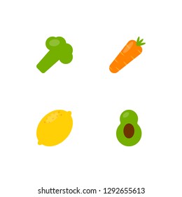 Set vegetable icons in flat style. Vector illustration.