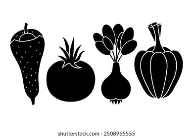 set  of vegetable vector illustration design