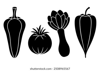 conjunto de design de ilustração de vetor vegetal