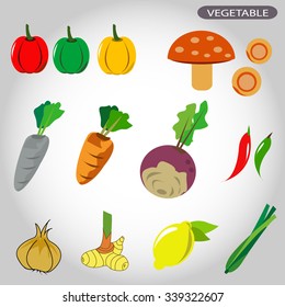 Set of vegetable. Vector illustrations