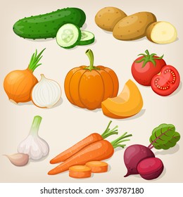 Set of vegetable. Vector illustrations