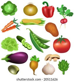 set of vegetables