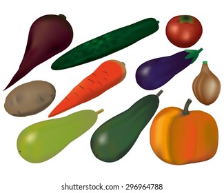 set of vegetables