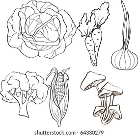 set of vegetables