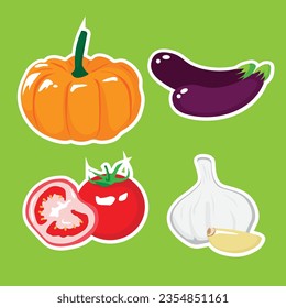 a set of vegetables cartoon