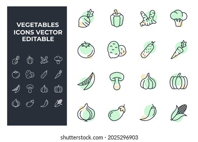set of Vegetables elements symbol template for graphic and web design collection logo vector illustration