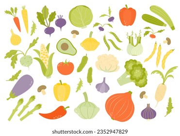 Set of vegetables . Flat style. Vector illustration 