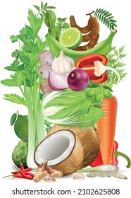 Set of  vegetables. Fresh food, healthy eating concept. Vector illustration