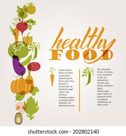 Set of vegetables. Healthy food table.