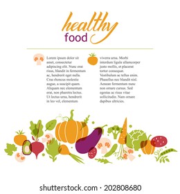 Set of vegetables. Healthy food table.