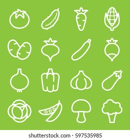 Set of vegetables icons. Vector illustration
