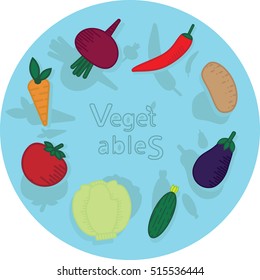 Set of vegetables isolated