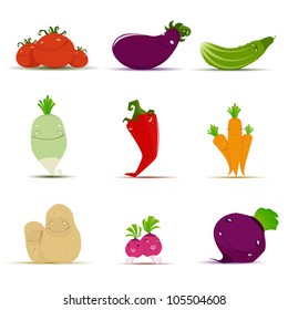 Set of vegetables isolated on white