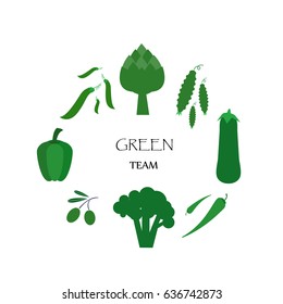 Set of vegetables symbols.
