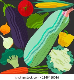 Set of vegetables. Vector illustration