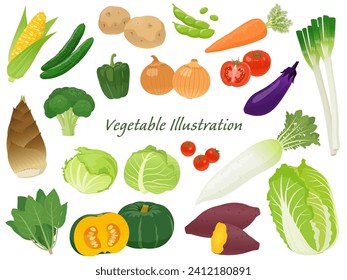 Conjunto de ilustraciones vectoriales de vegetales