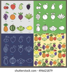 Set of vegetables vector illustration