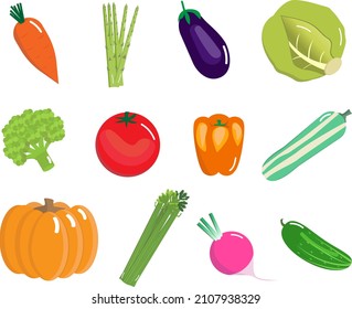 Set of vegetables vector illustration for design