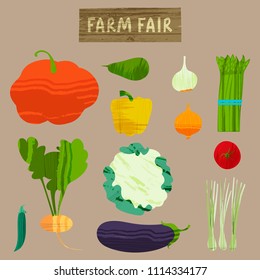 Set of vegetables in wooden box