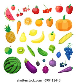 Set of vegetarian food . Vector vegetarian organic healthy food cuisine. organic natural realistic vegetable and fruits.