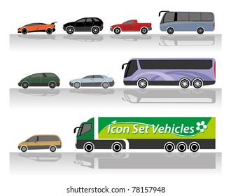 Set of vehicle icons