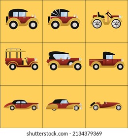 set of vehicle icons vector
