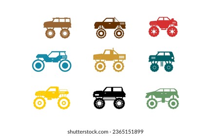 set of vehicle logo vector icon
