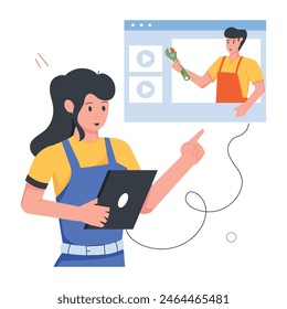 Juego de Ilustraciones planas de servicio del vehículo 

