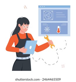 Juego de Ilustraciones planas de servicio del vehículo 

