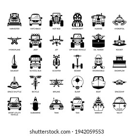 Set of vehicle thin line and pixel perfect icons for any web and app project. 