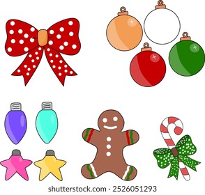 Set vektor decorate of Mary crishmast