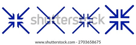 Set of vektor illustration maximize and minimize line arrows icon set , vector resizing, expanding arrow line icons on white background.