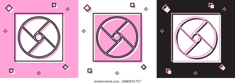 Set Ventilation icon isolated on pink and white, black background.  Vector Illustration