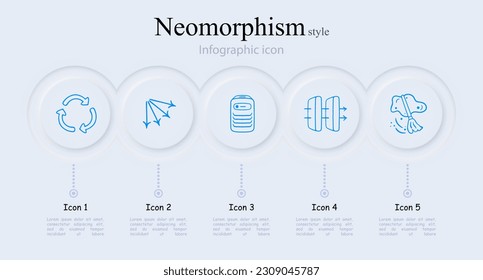 Set of ventilation icons. Air flow, fan, air conditioning, ventilation system, HVAC, exhaust, circulation. Cooling concept. Vector line icon for Business