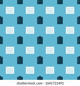 Set Verification of delivery list clipboard  and Calendar  on seamless pattern. Vector