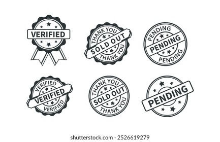 Conjunto de Vector de insignia de verificación	