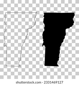 Conjunto de mapas de Vermont, estados unidos de américa. Ilustración vectorial de concepto plano.