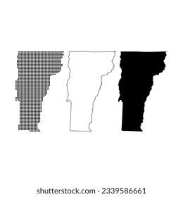 Set of Vermont map shape, united states of america. Flat concept vector illustration .
