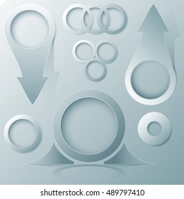 A set of versatile frames solid color banners with shadow