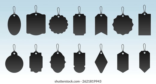 Set of versatile vector tag designs in diverse styles, including minimal, retro, abstract, and modern aesthetics, suitable for digital branding and packaging use