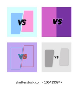 Set of versus card. VS banner with cut background. Vertical illustration.